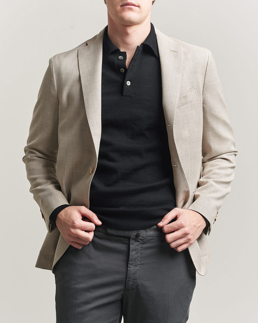 Uomini | Blazers | Boglioli | K Jacket Wool Hopsack Blazer Light Beige