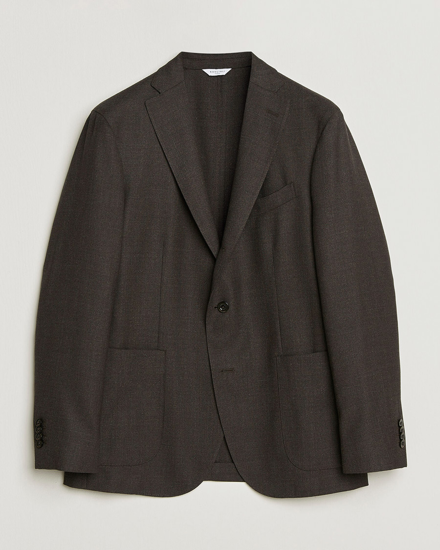 Uomini | Blazers | Boglioli | K Jacket Wool Hopsack Blazer Dark Brown