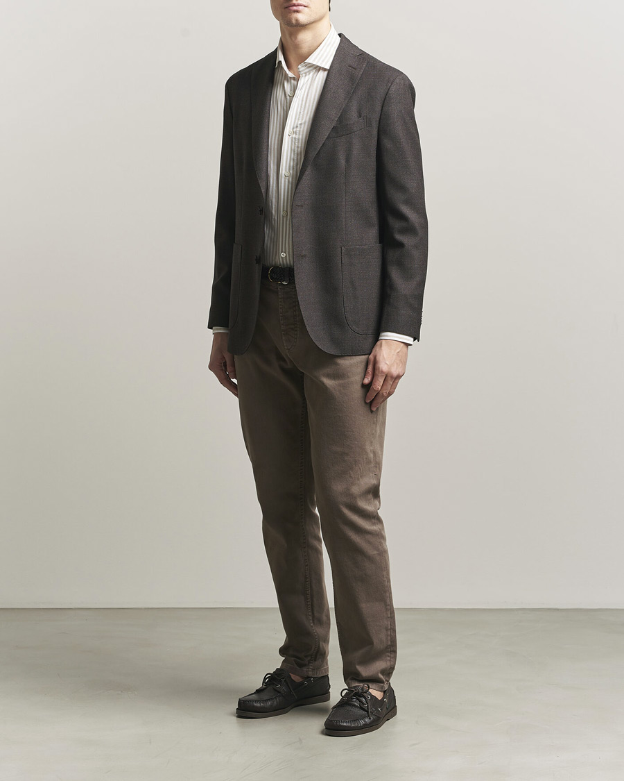 Uomini | Blazers | Boglioli | K Jacket Wool Hopsack Blazer Dark Brown