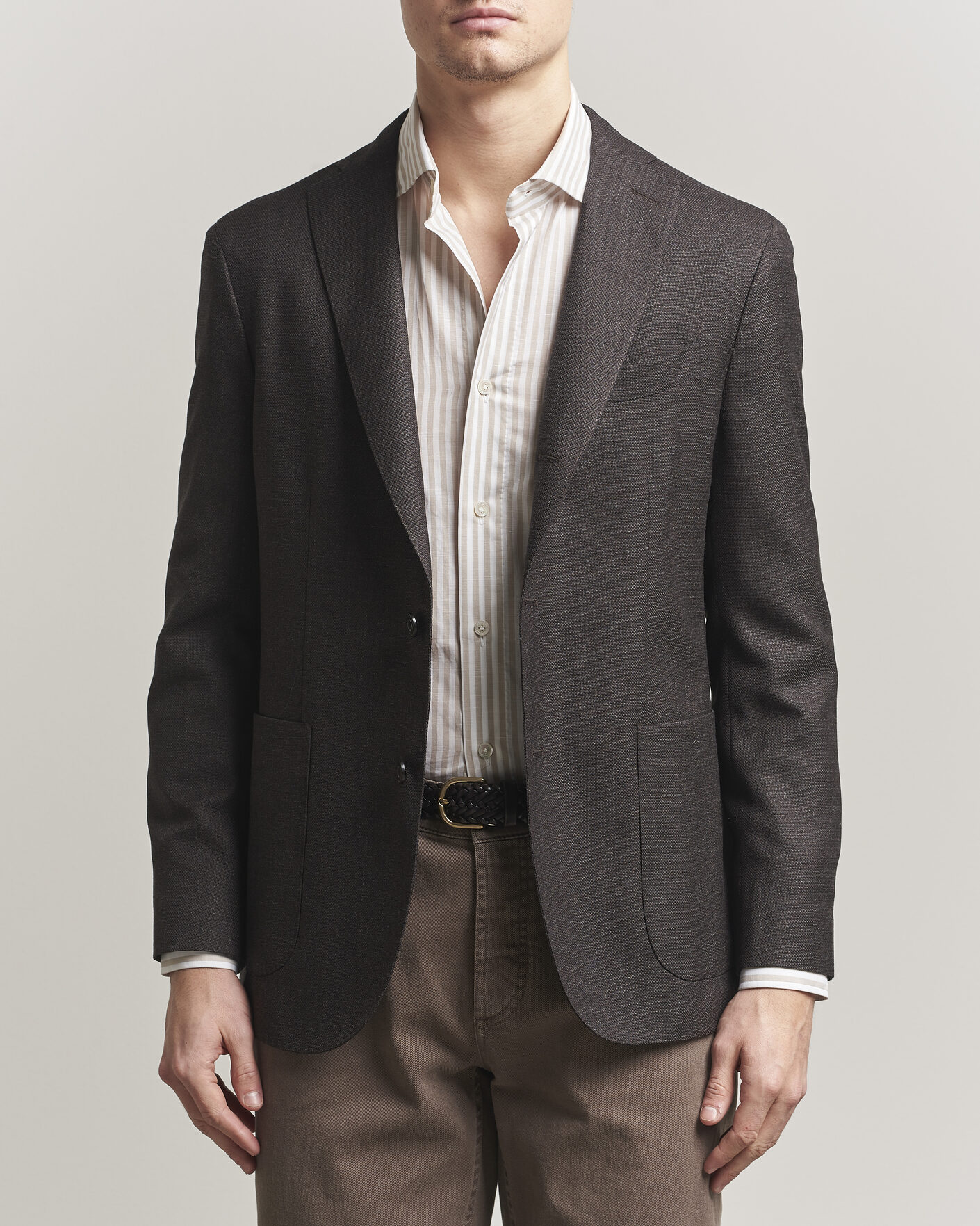 Uomini | Blazers | Boglioli | K Jacket Wool Hopsack Blazer Dark Brown