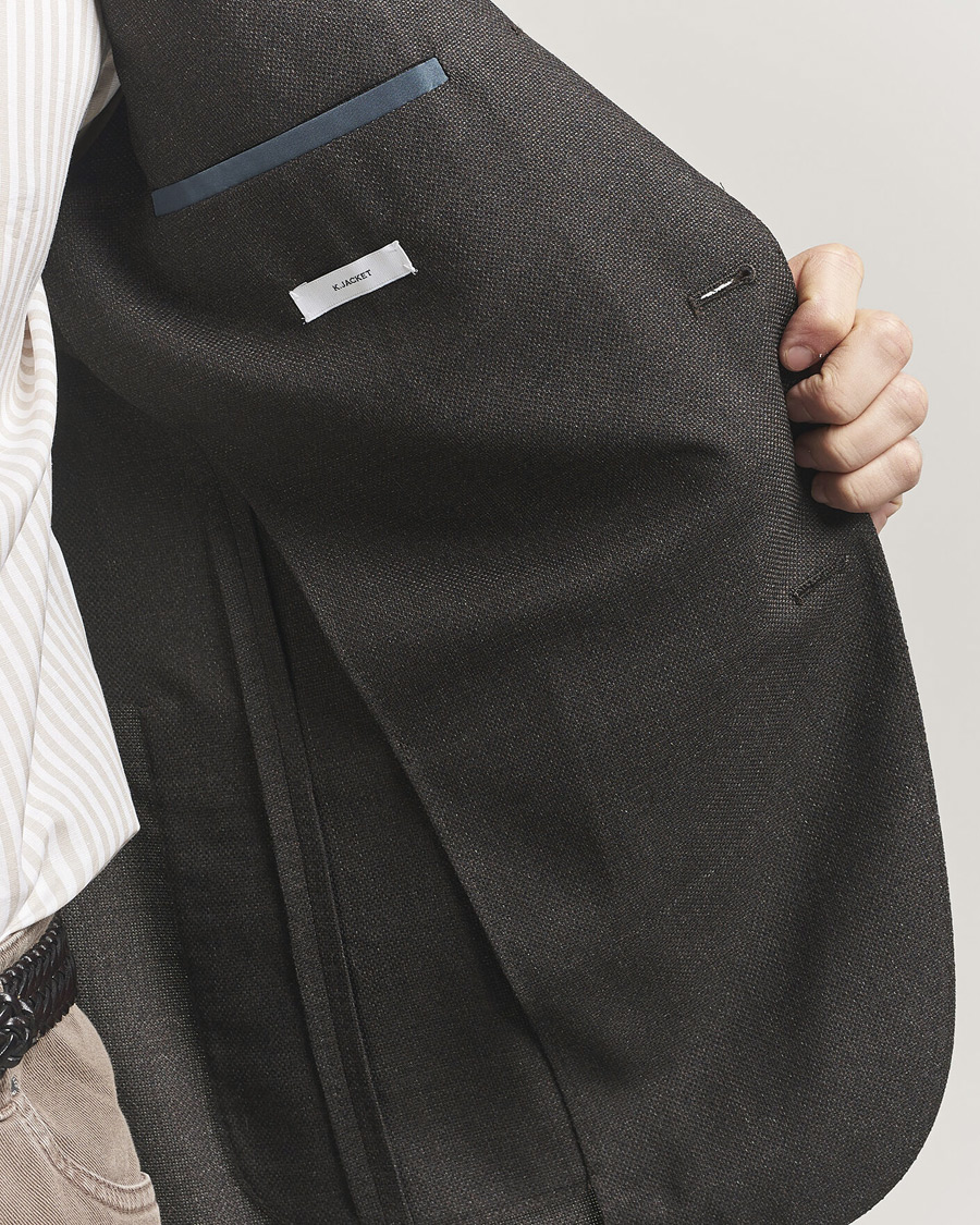 Uomini | Blazers | Boglioli | K Jacket Wool Hopsack Blazer Dark Brown