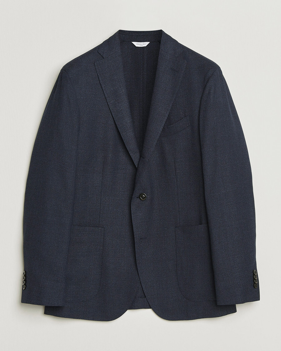 Uomini | Blazers | Boglioli | K Jacket Wool Hopsack Blazer Dark Blue