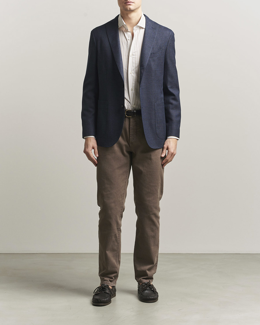 Uomini | Blazers | Boglioli | K Jacket Wool Hopsack Blazer Dark Blue