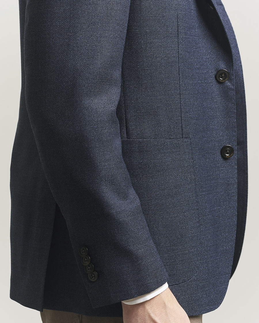 Uomini | Blazers | Boglioli | K Jacket Wool Hopsack Blazer Dark Blue