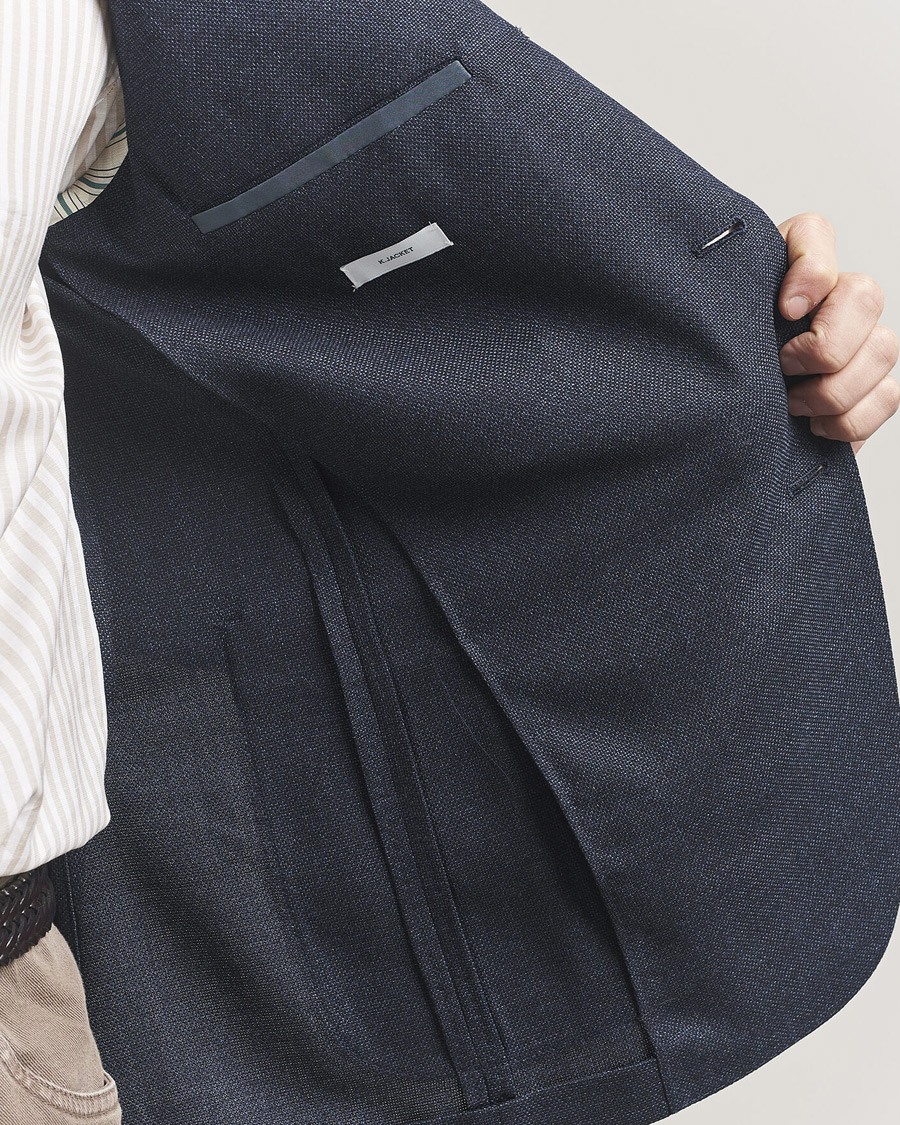 Uomini | Blazers | Boglioli | K Jacket Wool Hopsack Blazer Dark Blue