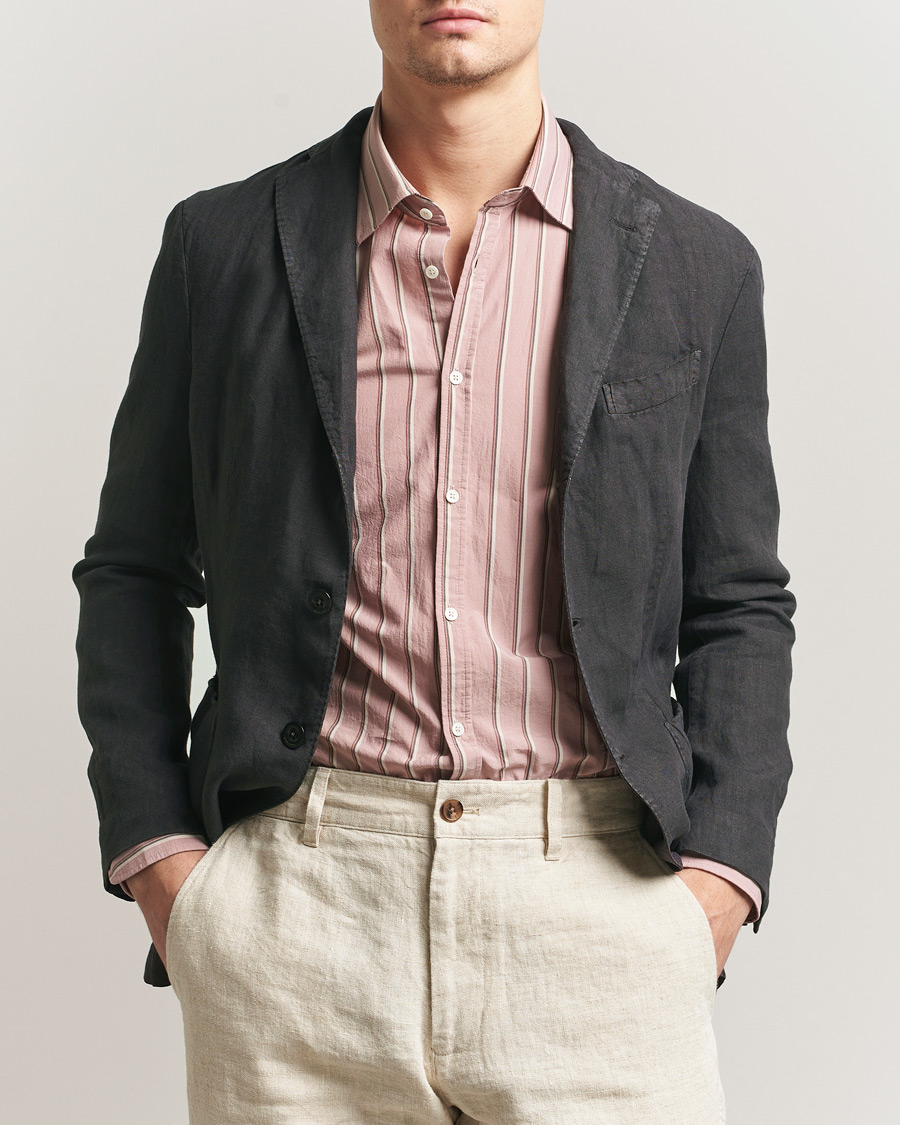 Uomini | Blazers | Boglioli | K Jacket Linen Blazer Dark Brown