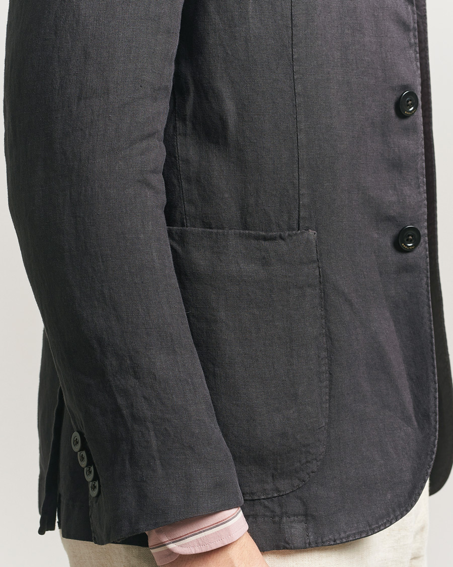 Uomini | Blazers | Boglioli | K Jacket Linen Blazer Dark Brown