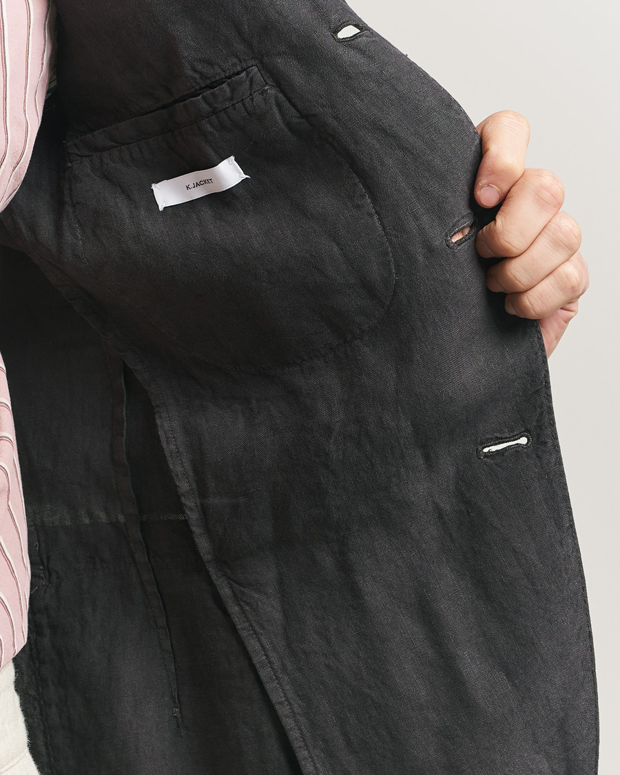 Uomini | Blazers | Boglioli | K Jacket Linen Blazer Dark Brown