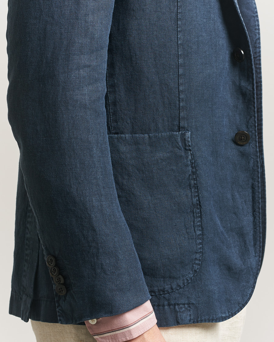 Uomini | Blazers | Boglioli | K Jacket Linen Blazer Navy