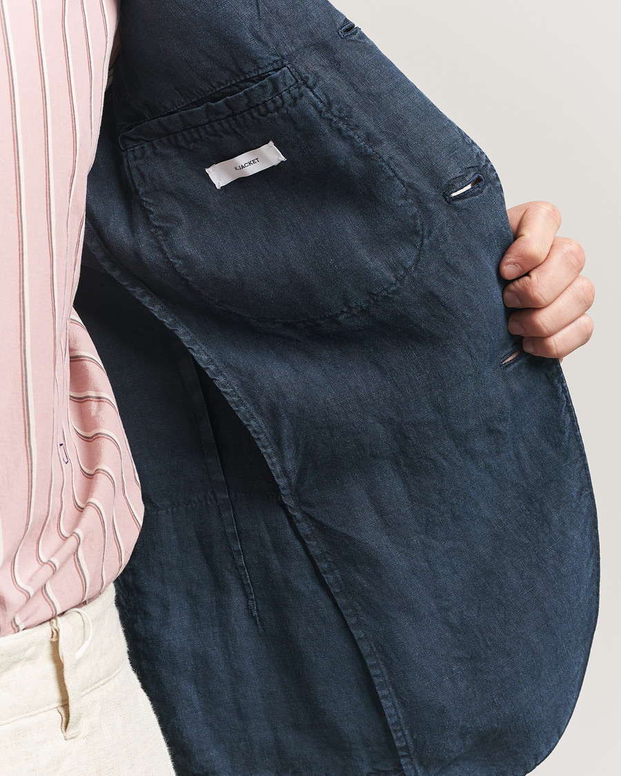 Uomini | Blazers | Boglioli | K Jacket Linen Blazer Navy