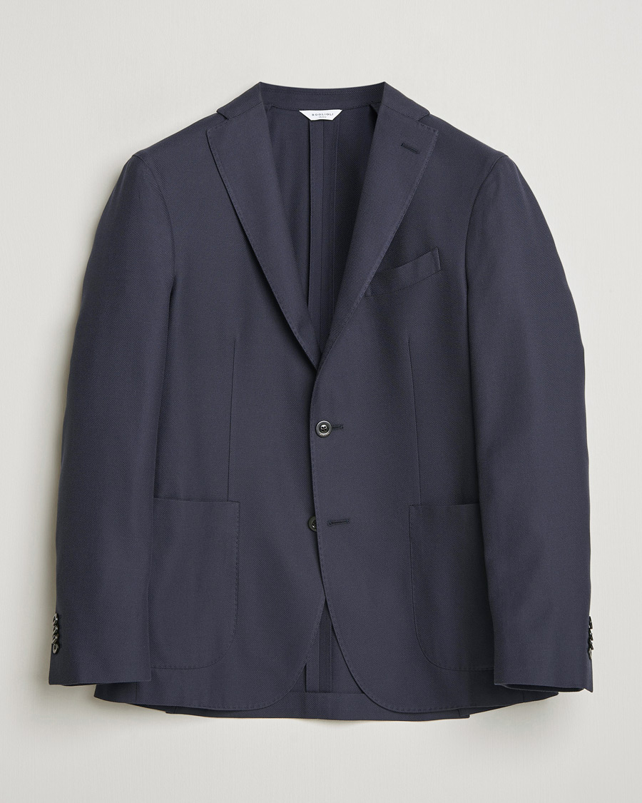 Uomini | Blazers | Boglioli | K Jacket Loro Piana Cotton/Cashmere Blazer Navy