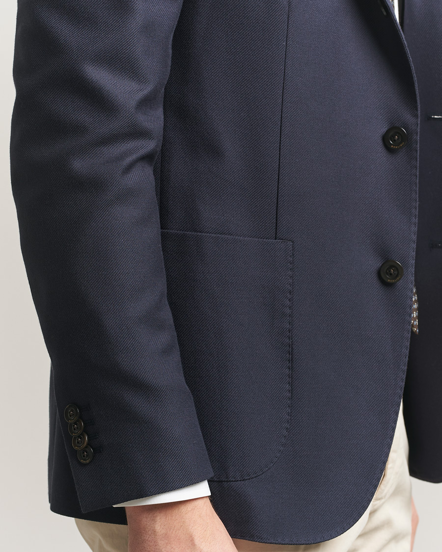 Uomini | Blazers | Boglioli | K Jacket Loro Piana Cotton/Cashmere Blazer Navy