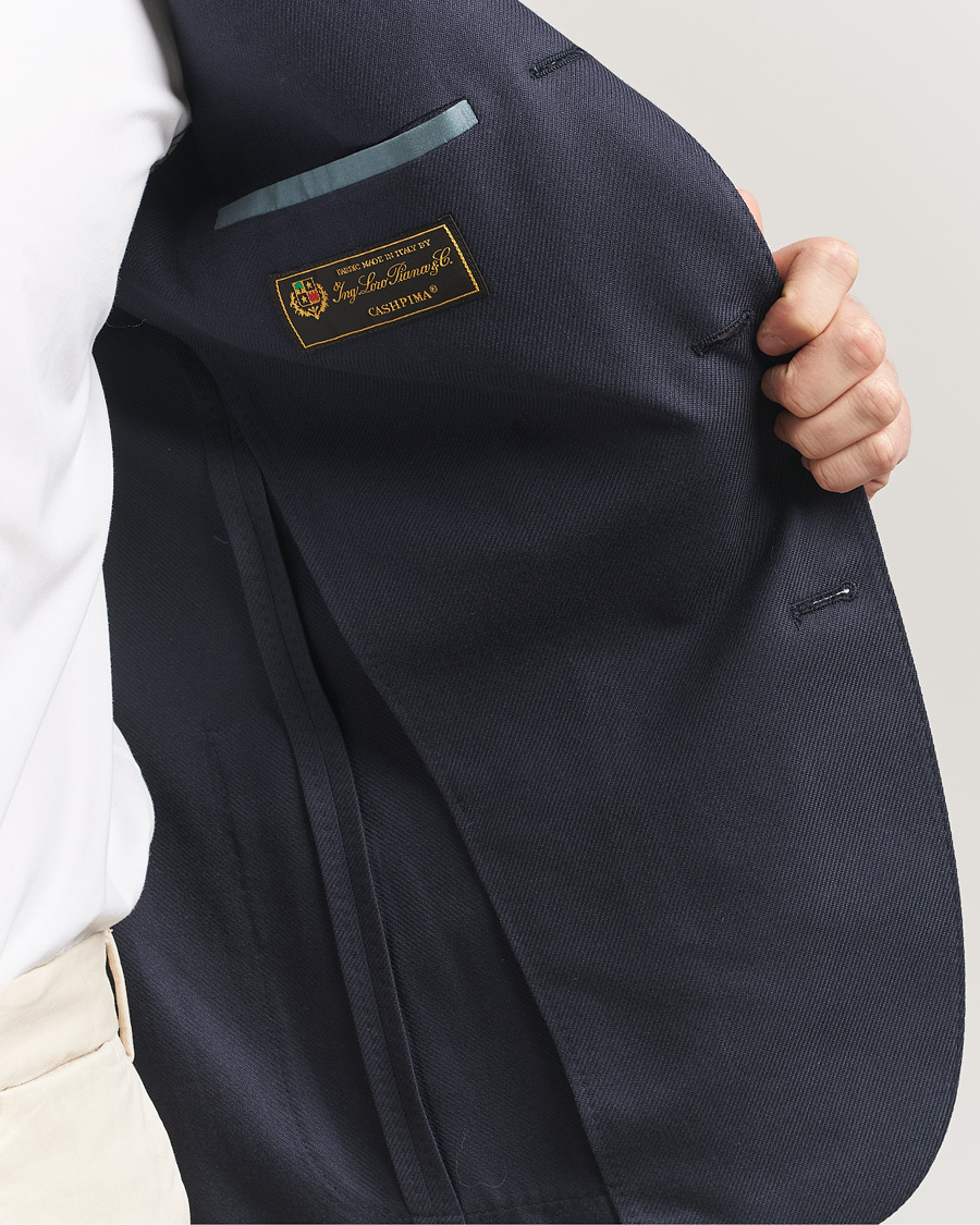 Uomini | Blazers | Boglioli | K Jacket Loro Piana Cotton/Cashmere Blazer Navy