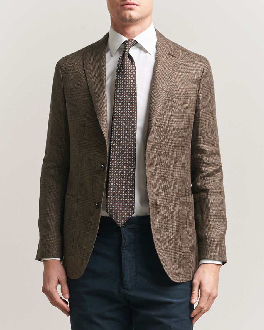 Uomini | Blazers | Boglioli | K Jacket Prince Of Wales Blazer Dark Brown