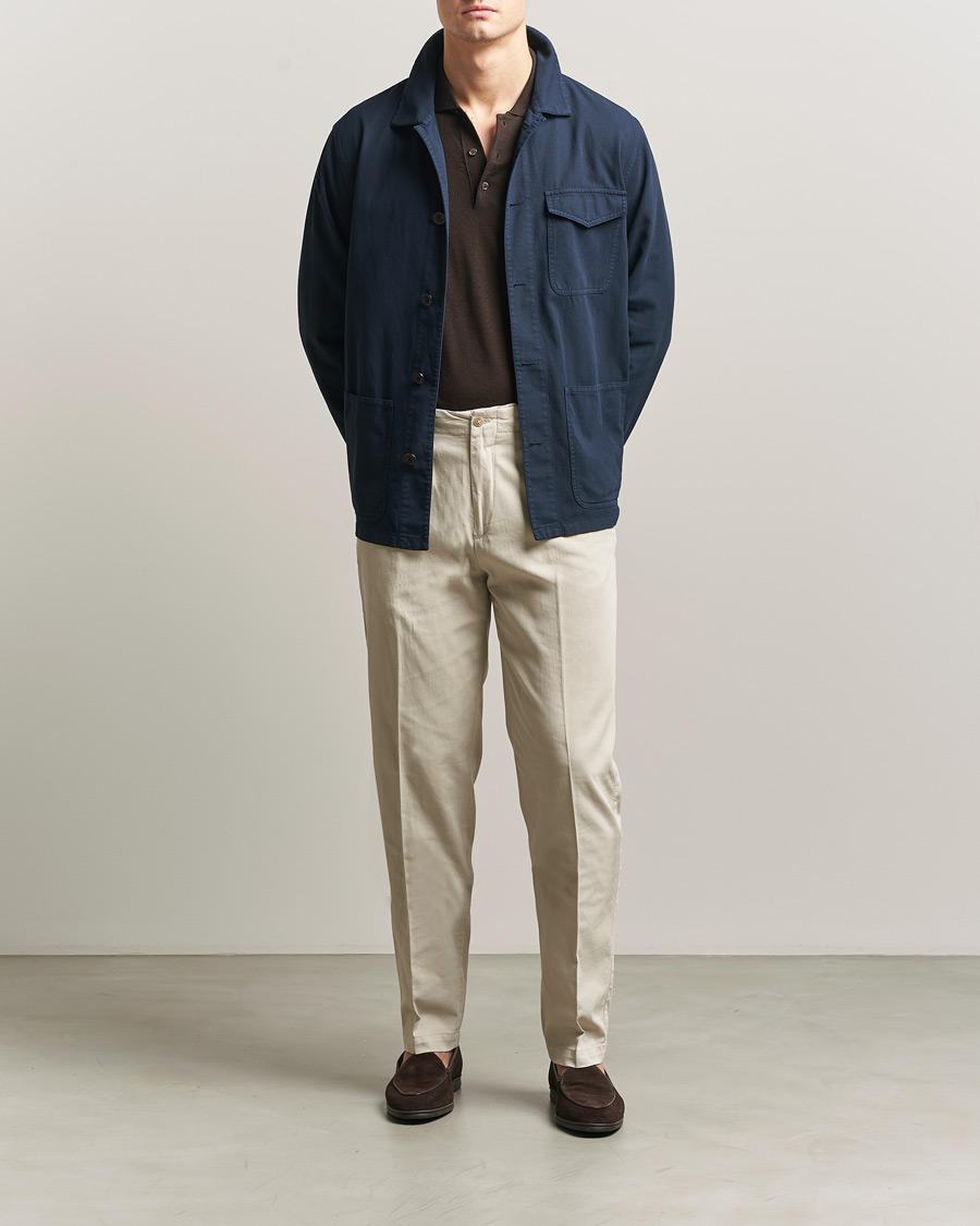 Uomini | Giacche | Boglioli | Cotton Gabardine Work Jacket Navy