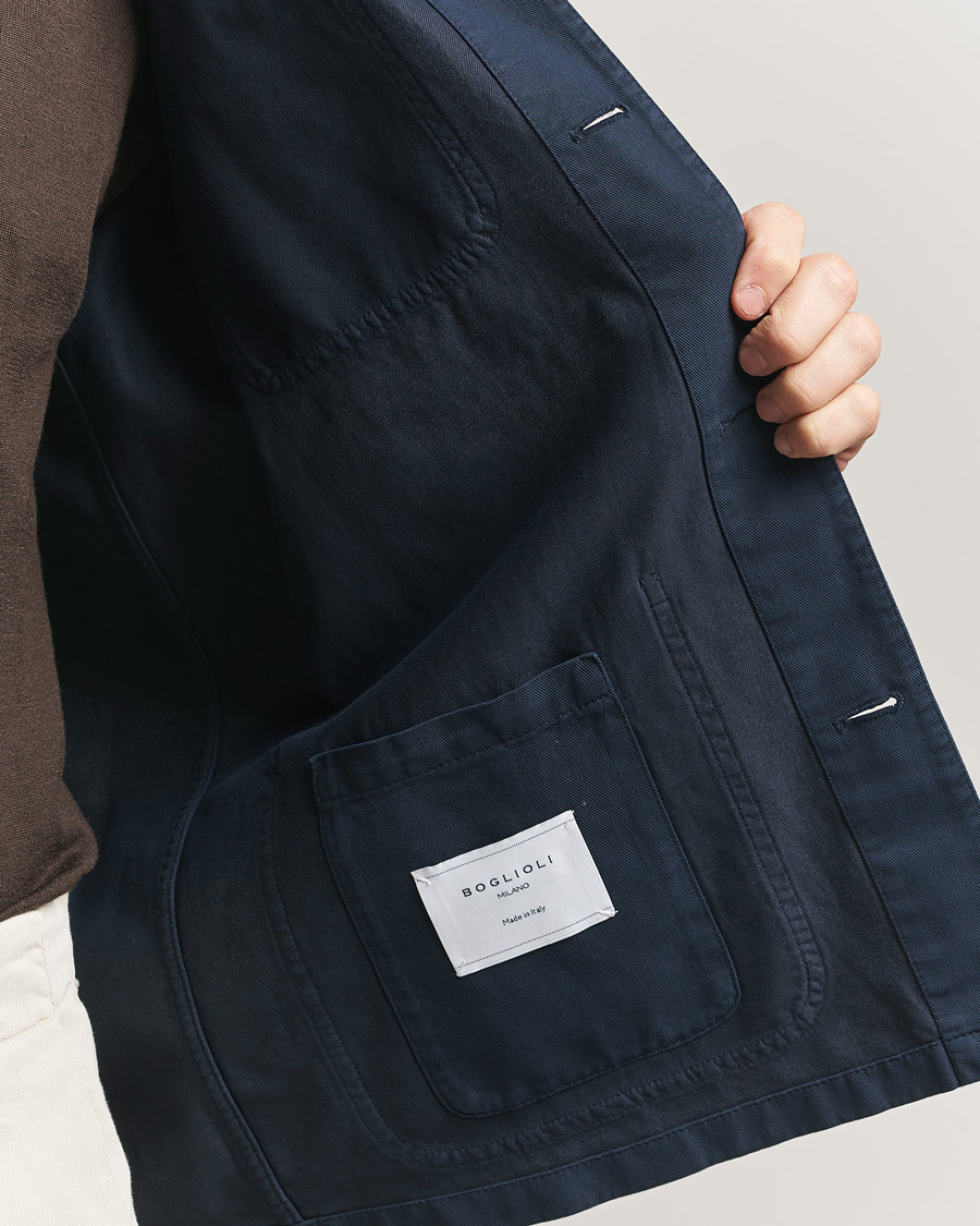 Uomini | Giacche | Boglioli | Cotton Gabardine Work Jacket Navy