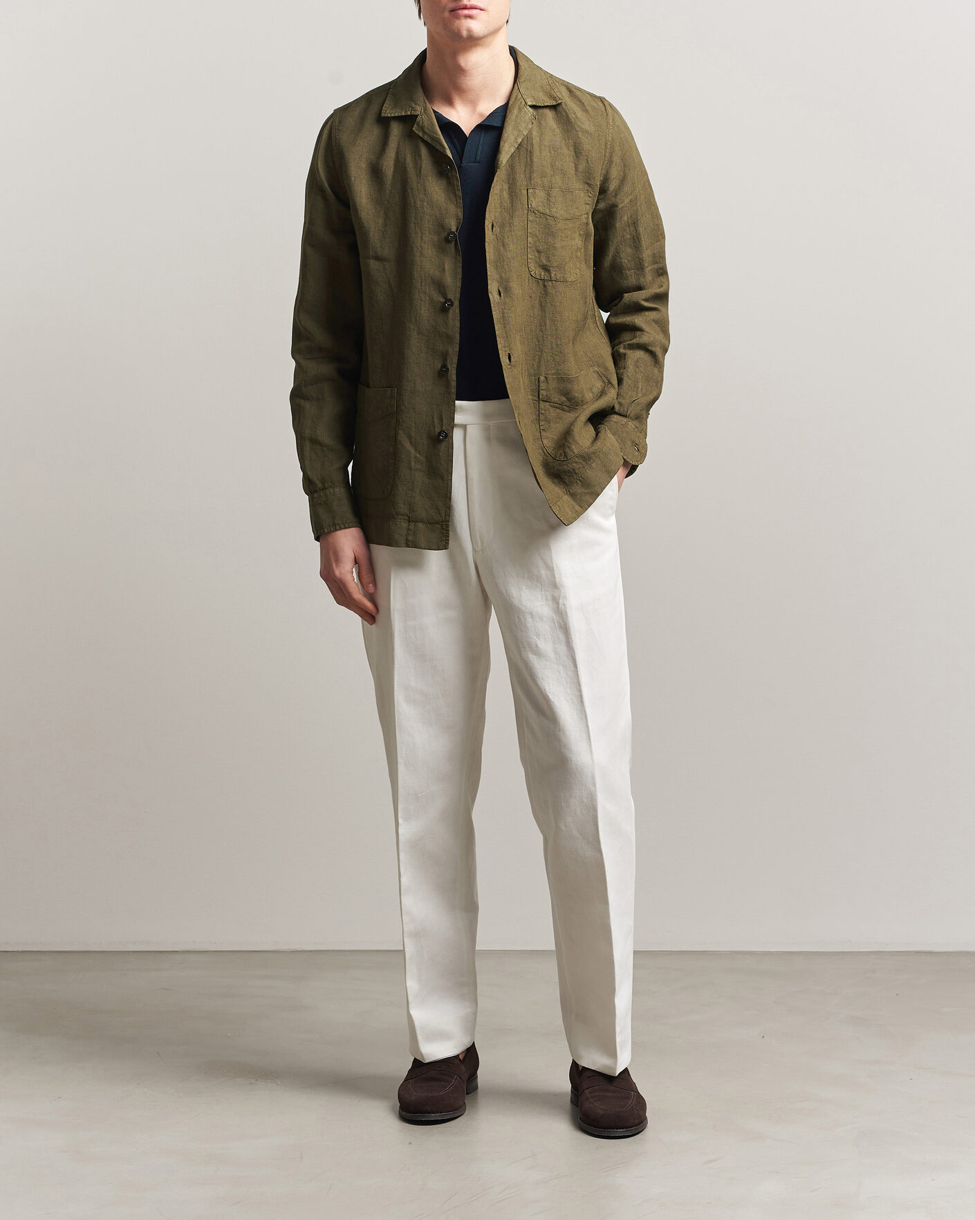Uomini | Giacche | Boglioli | Linen Painter Jacket Military