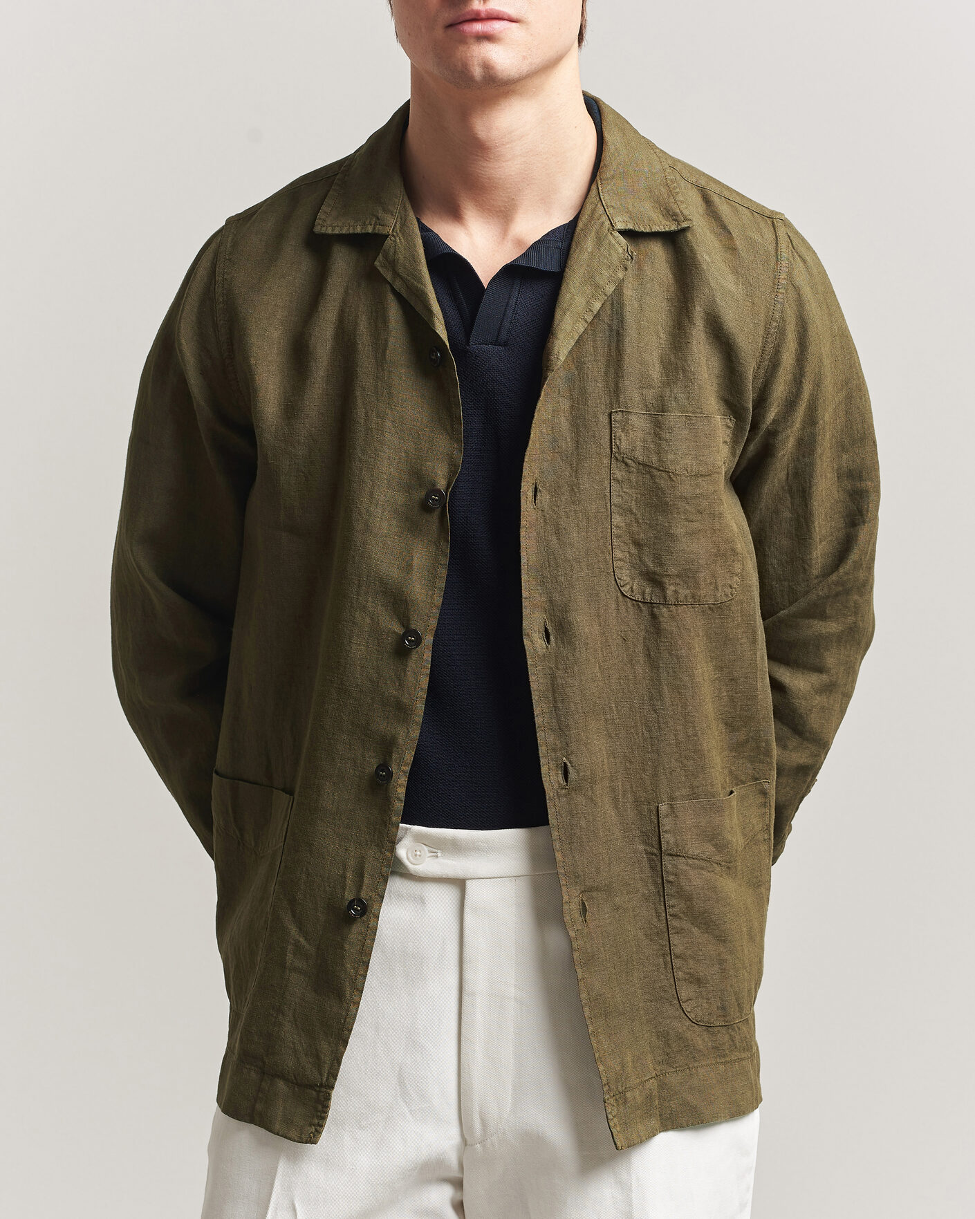 Uomini | Giacche | Boglioli | Linen Painter Jacket Military