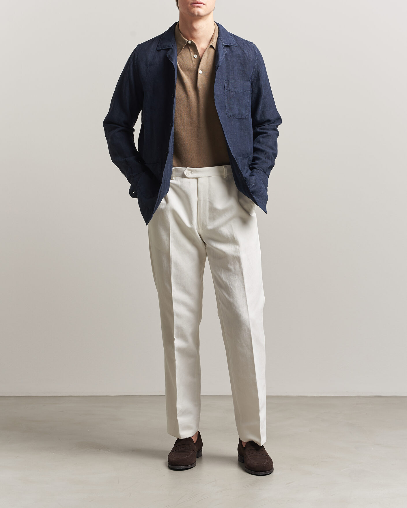 Uomini | Giacche | Boglioli | Linen Painter Jacket Navy