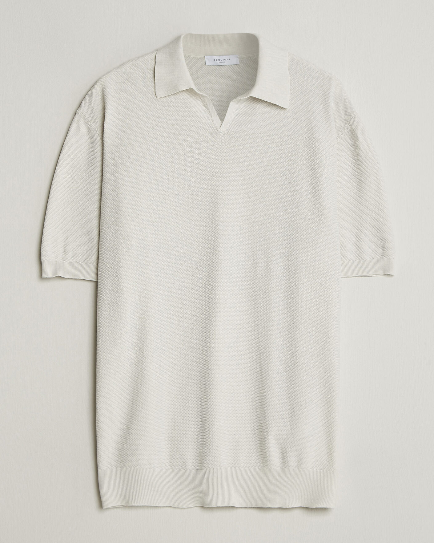 Uomini | Polo | Boglioli | Short Sleeve Polo Piquet Off White
