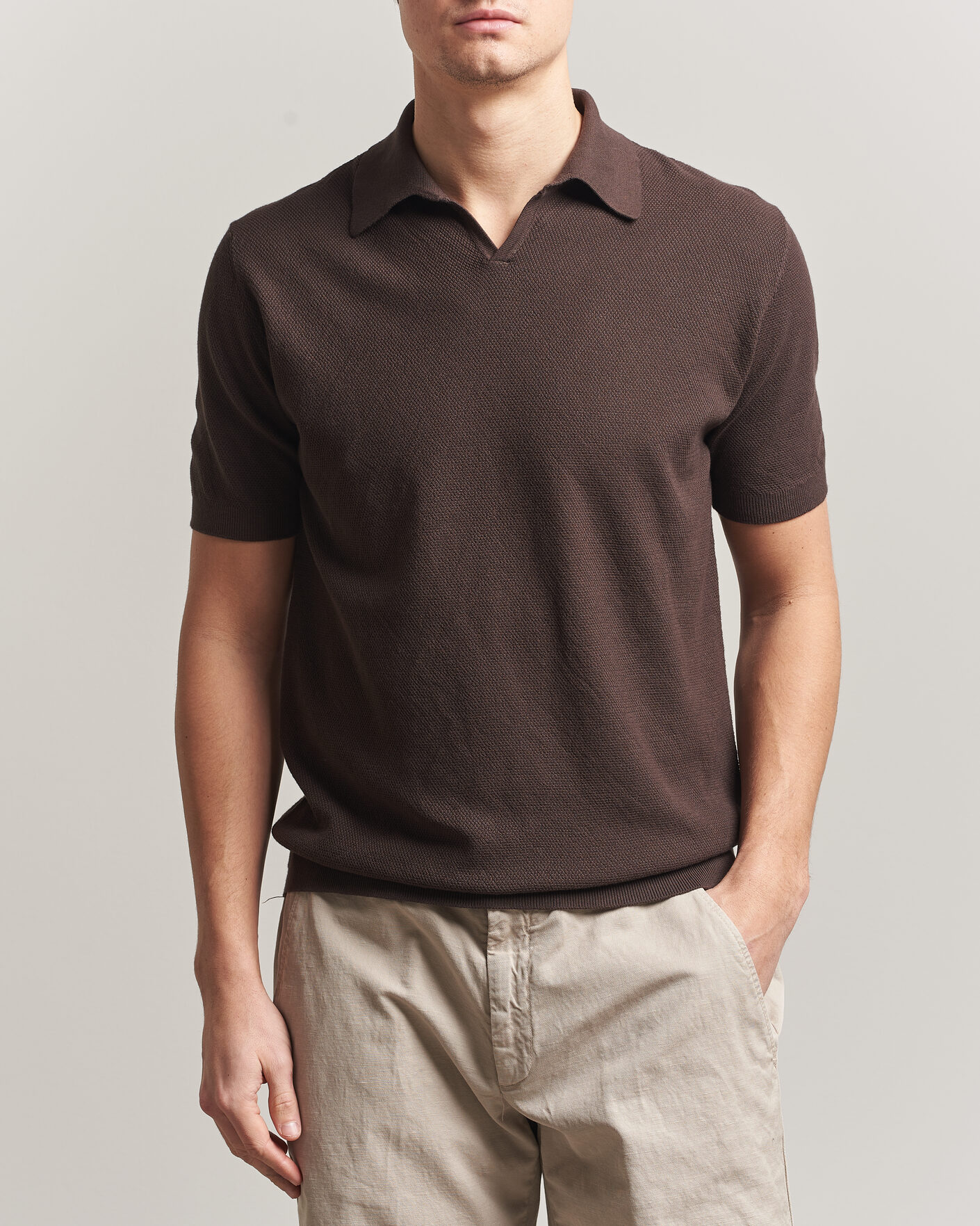 Uomini | Polo | Boglioli | Short Sleeve Polo Piquet Brown
