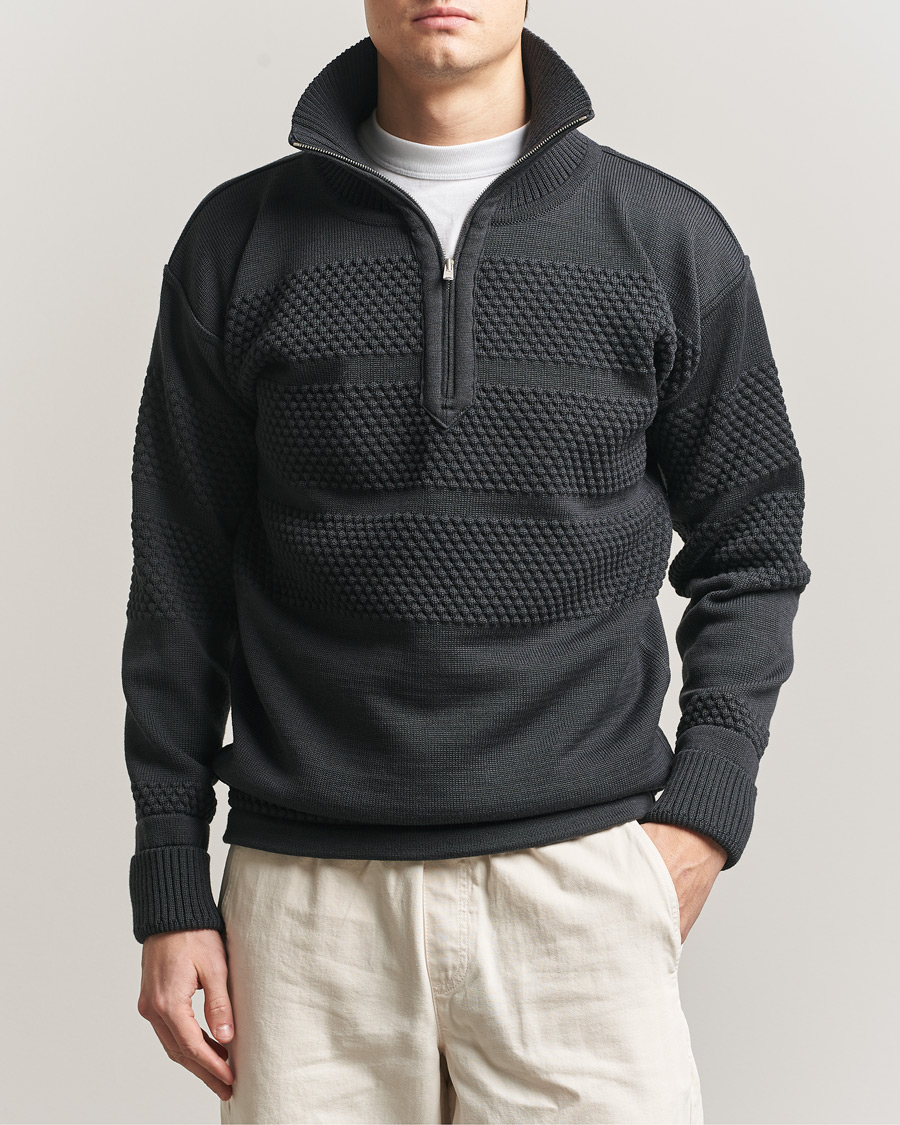 Uomini | Maglieria | S.N.S. Herning | Fisherman Short Zip Molten Grey