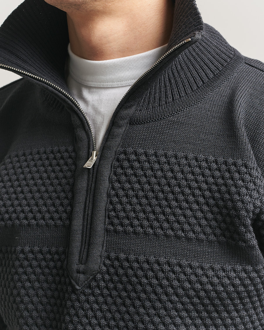 Uomini | Maglieria | S.N.S. Herning | Fisherman Short Zip Molten Grey