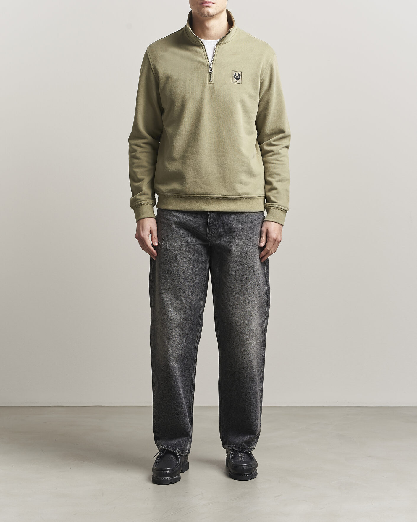 Uomini | Maglieria | Belstaff | Signature Half Zip Sweatshirt Fatigue Green