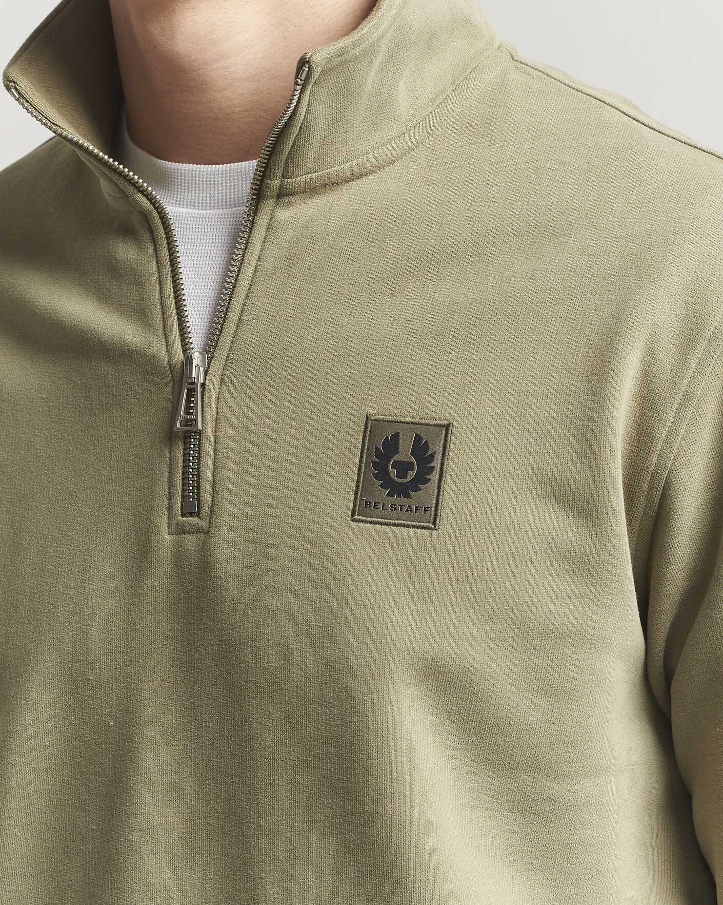 Uomini | Maglieria | Belstaff | Signature Half Zip Sweatshirt Fatigue Green