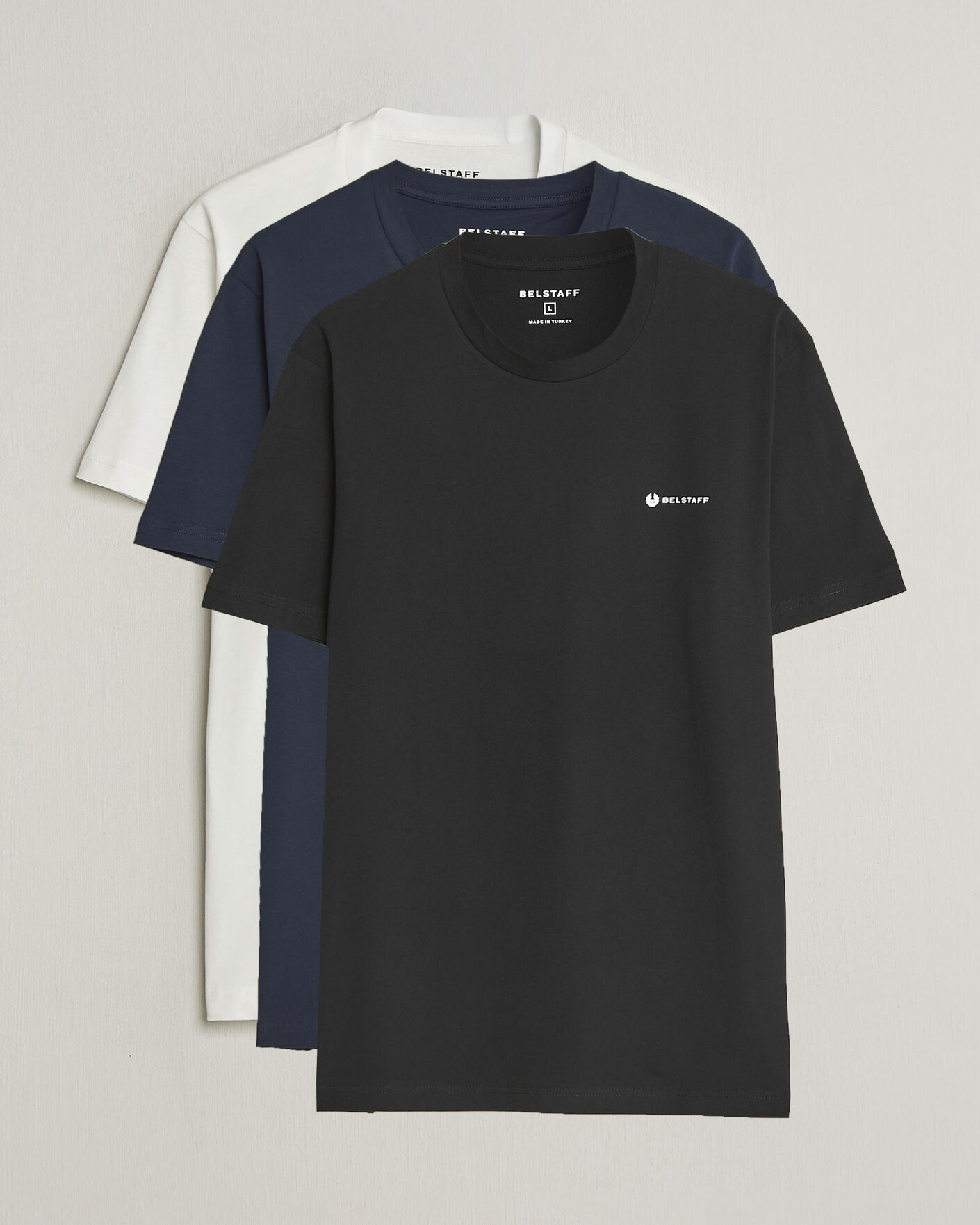 Uomini | T-shirt | Belstaff | 3-Pack Squad Crew Neck T-Shirt Black/Dark Ink/White
