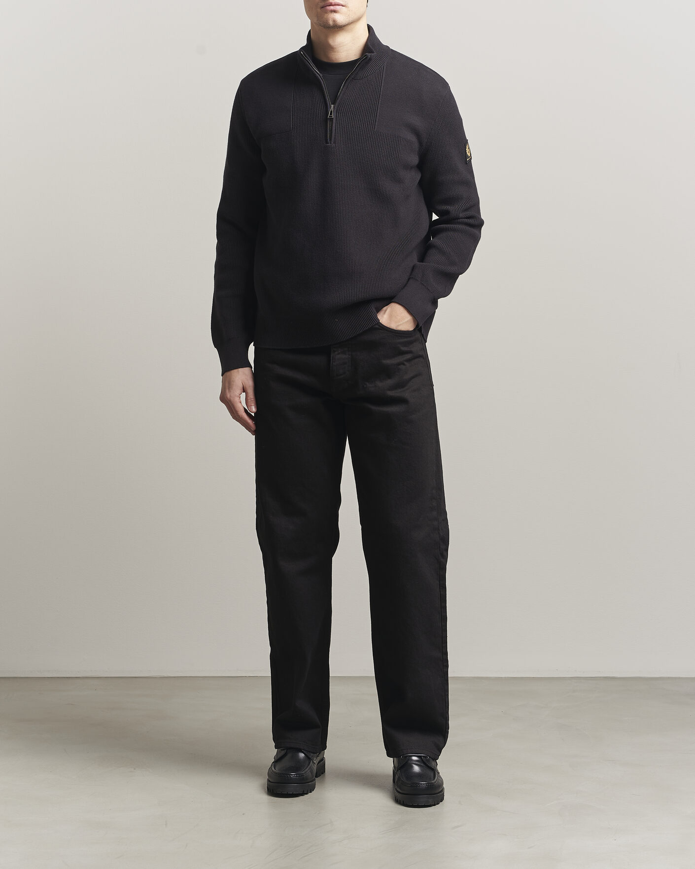 Uomini | Maglieria | Belstaff | Commander Half Zip Black