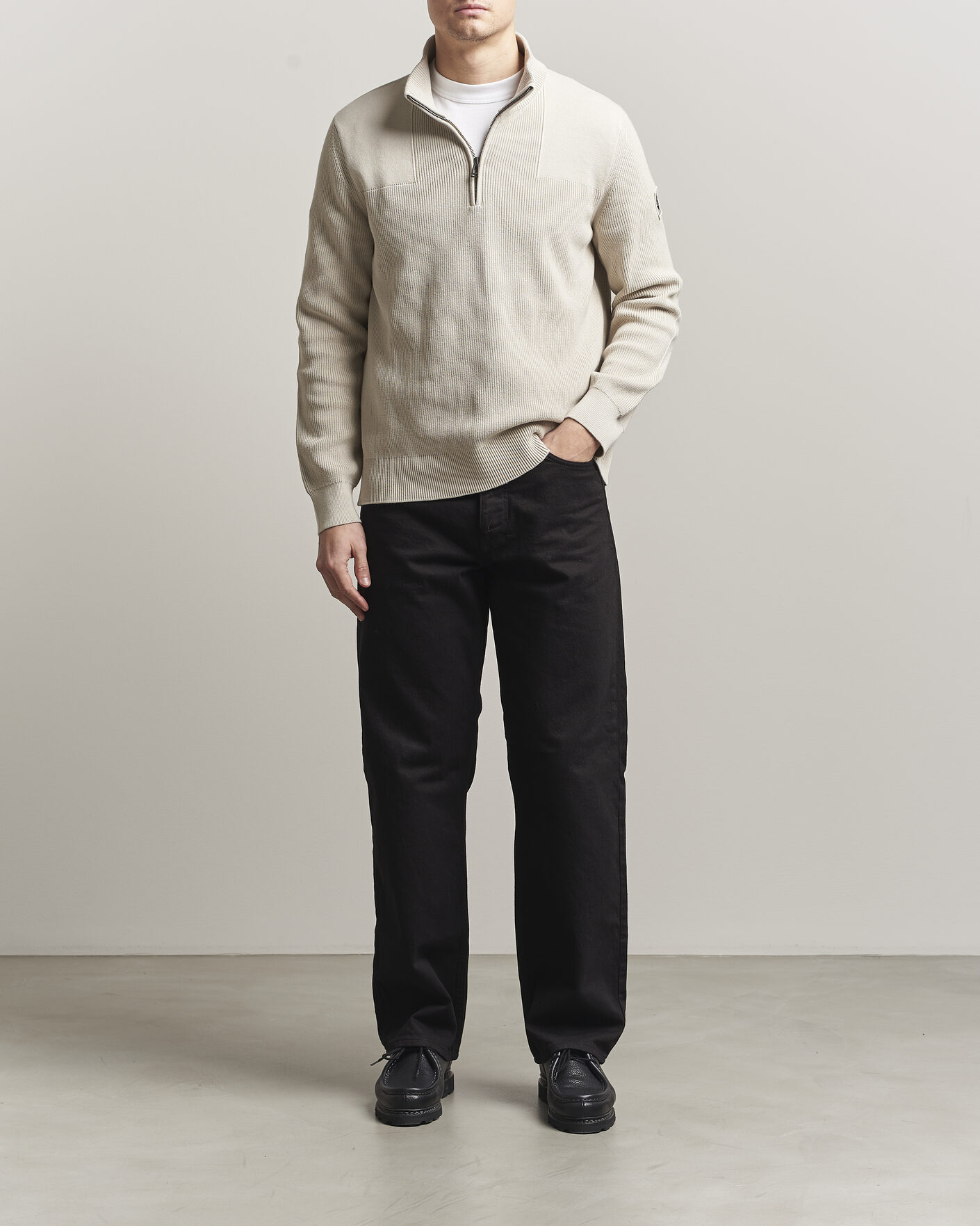 Uomini | Maglieria | Belstaff | Commander Half Zip Silver Birch