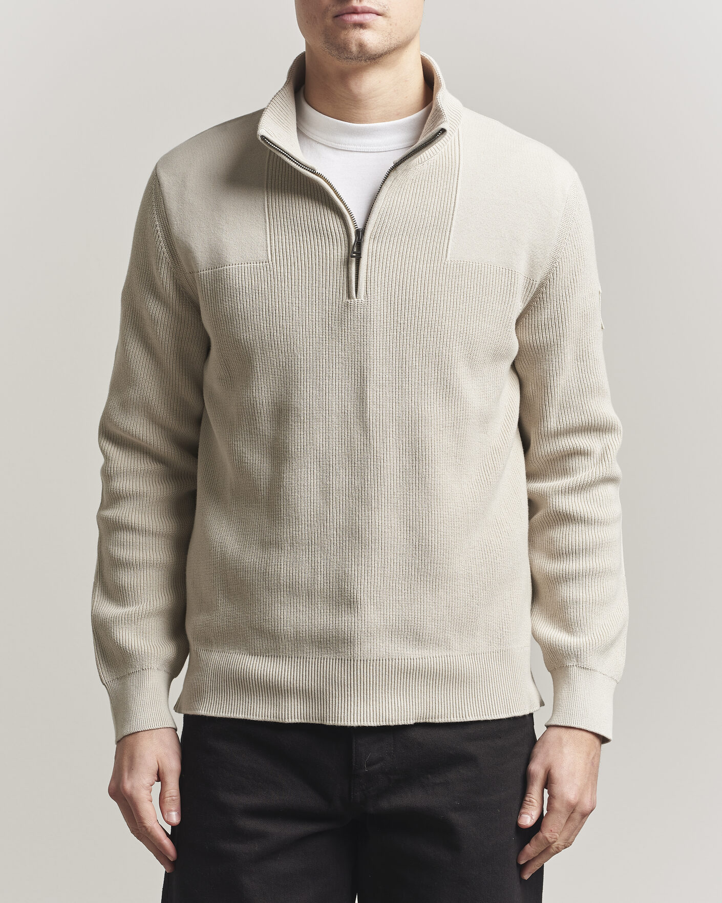 Uomini | Maglieria | Belstaff | Commander Half Zip Silver Birch