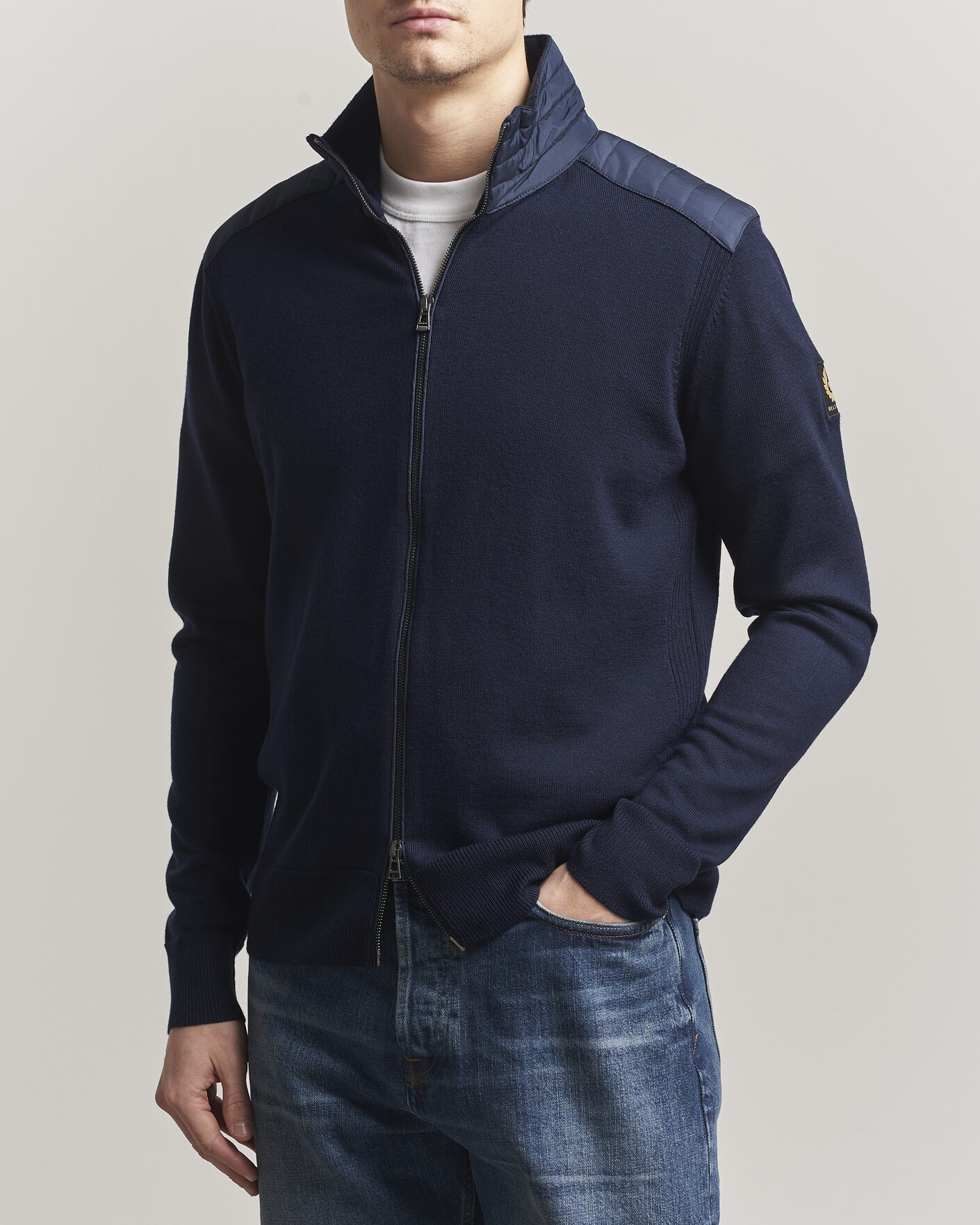 Uomini | Maglieria | Belstaff | Kelby Knitted Full Zip Dark Ink