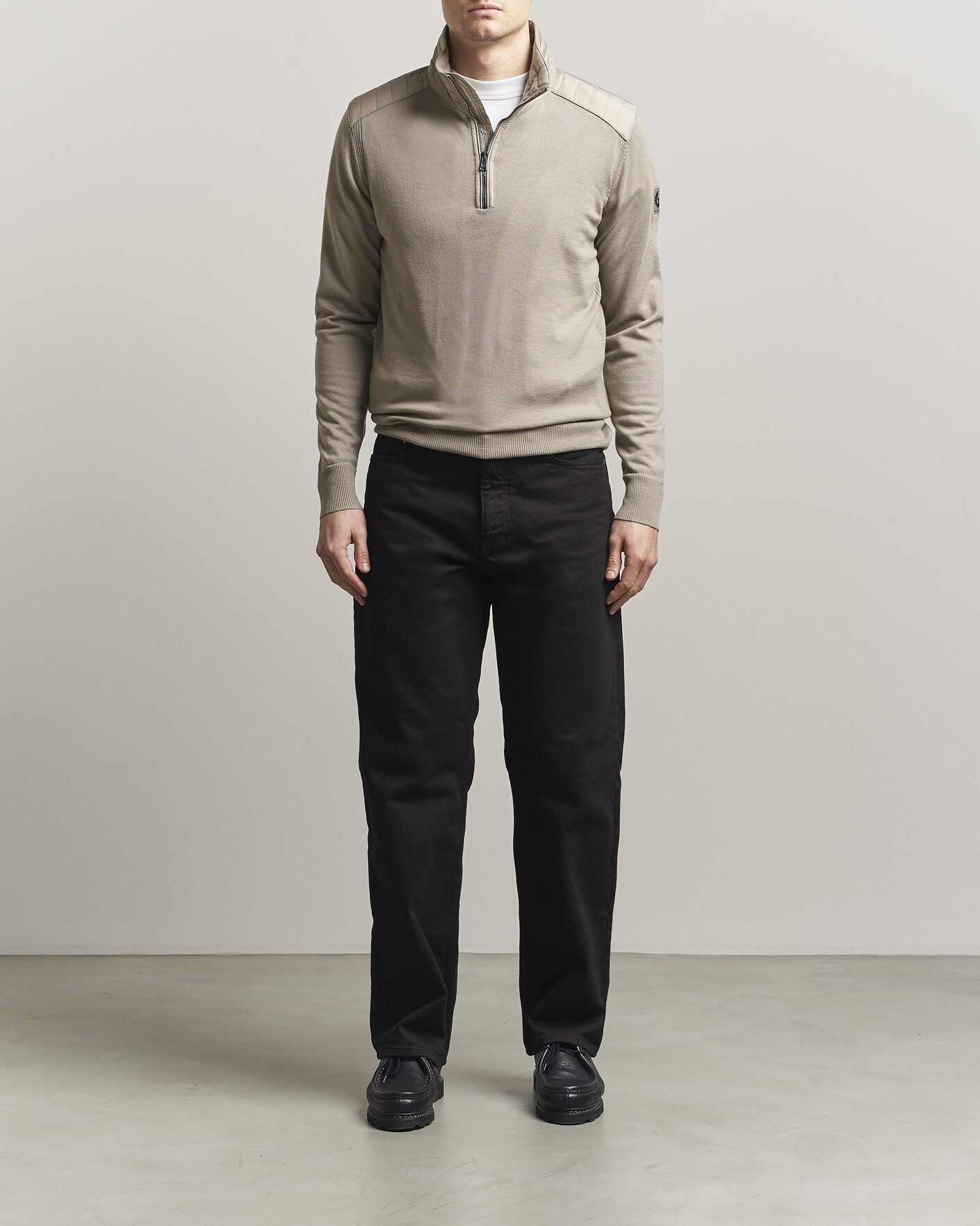 Uomini | Maglieria | Belstaff | Klimington Knitted Half Zip Dark Sand
