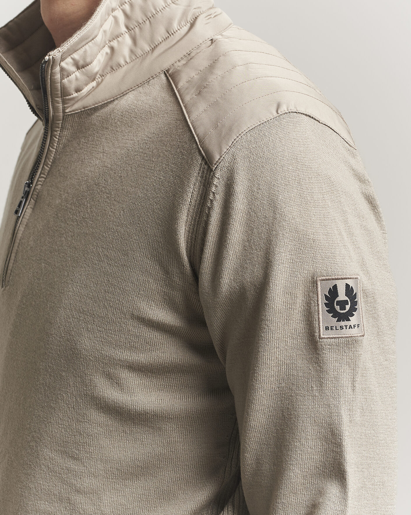Uomini | Maglieria | Belstaff | Klimington Knitted Half Zip Dark Sand