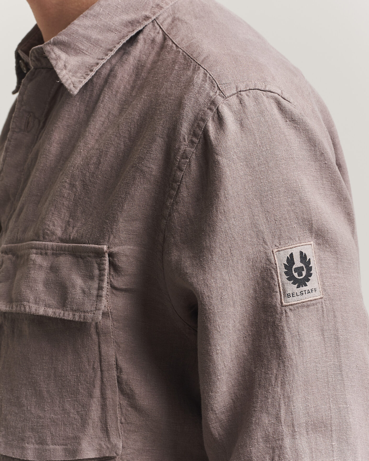 Uomini | Camicie | Belstaff | Scale Linen Shirt Asphalt 