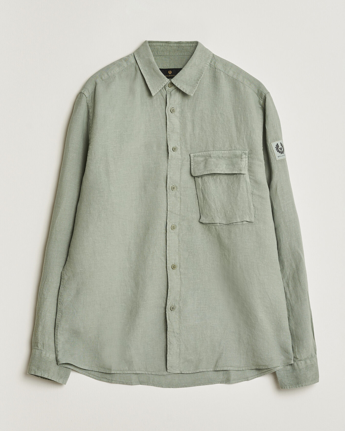Uomini | Camicie | Belstaff | Scale Linen Shirt Lichen
