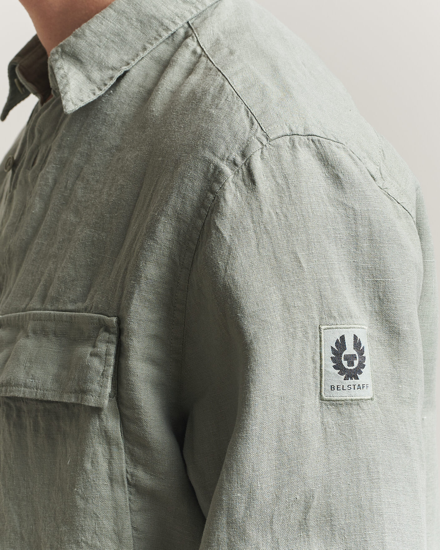 Uomini | Camicie | Belstaff | Scale Linen Shirt Lichen