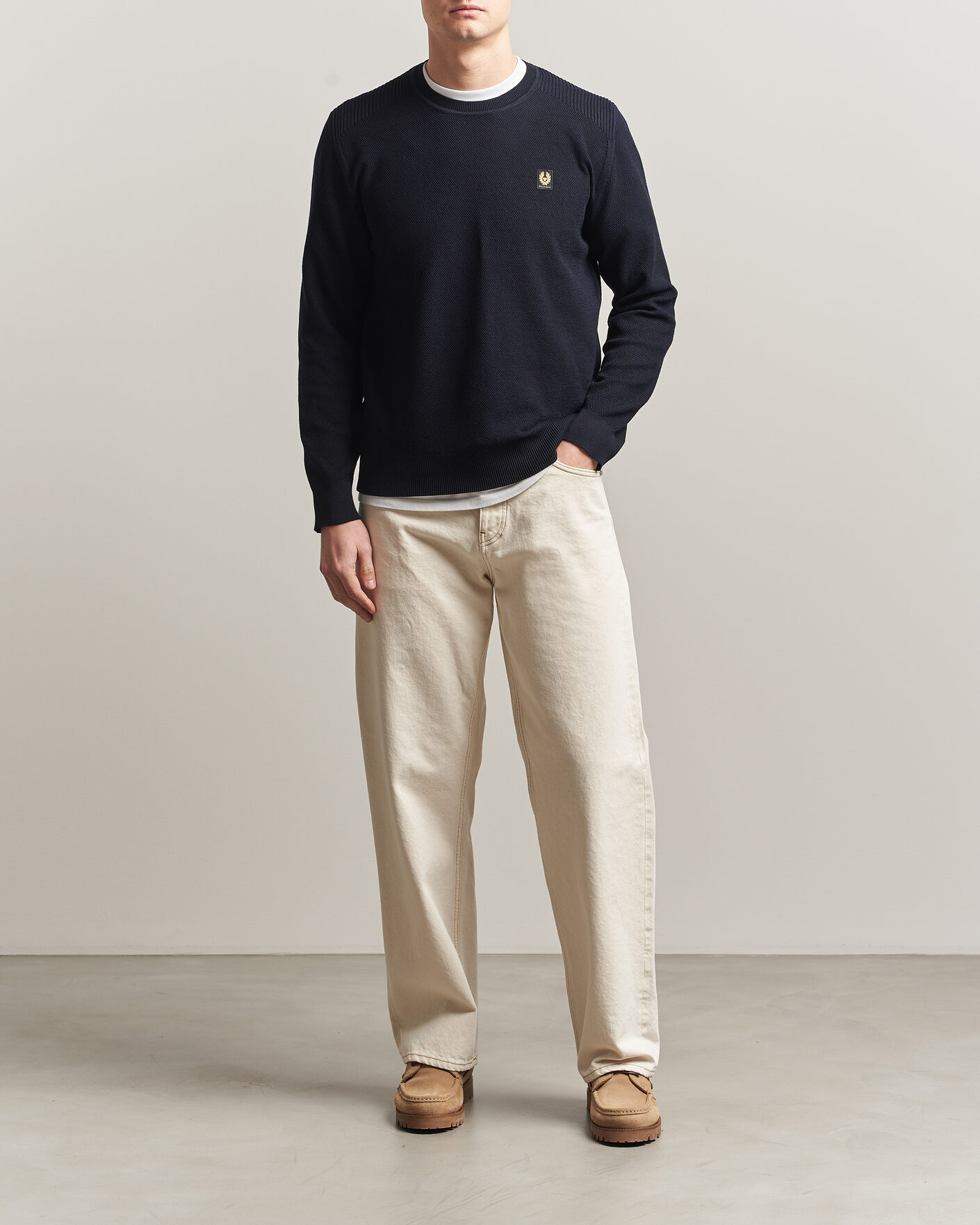 Uomini | Maglieria | Belstaff | Coast Knitted Crew Neck Dark Ink