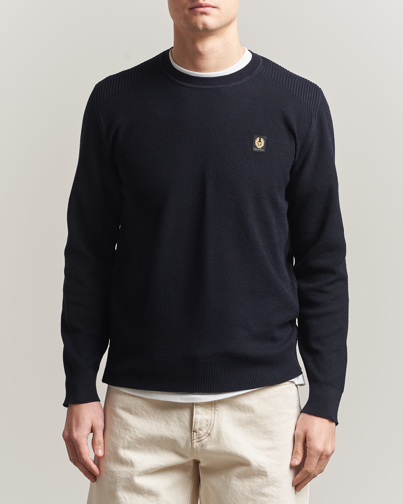 Uomini | Maglieria | Belstaff | Coast Knitted Crew Neck Dark Ink