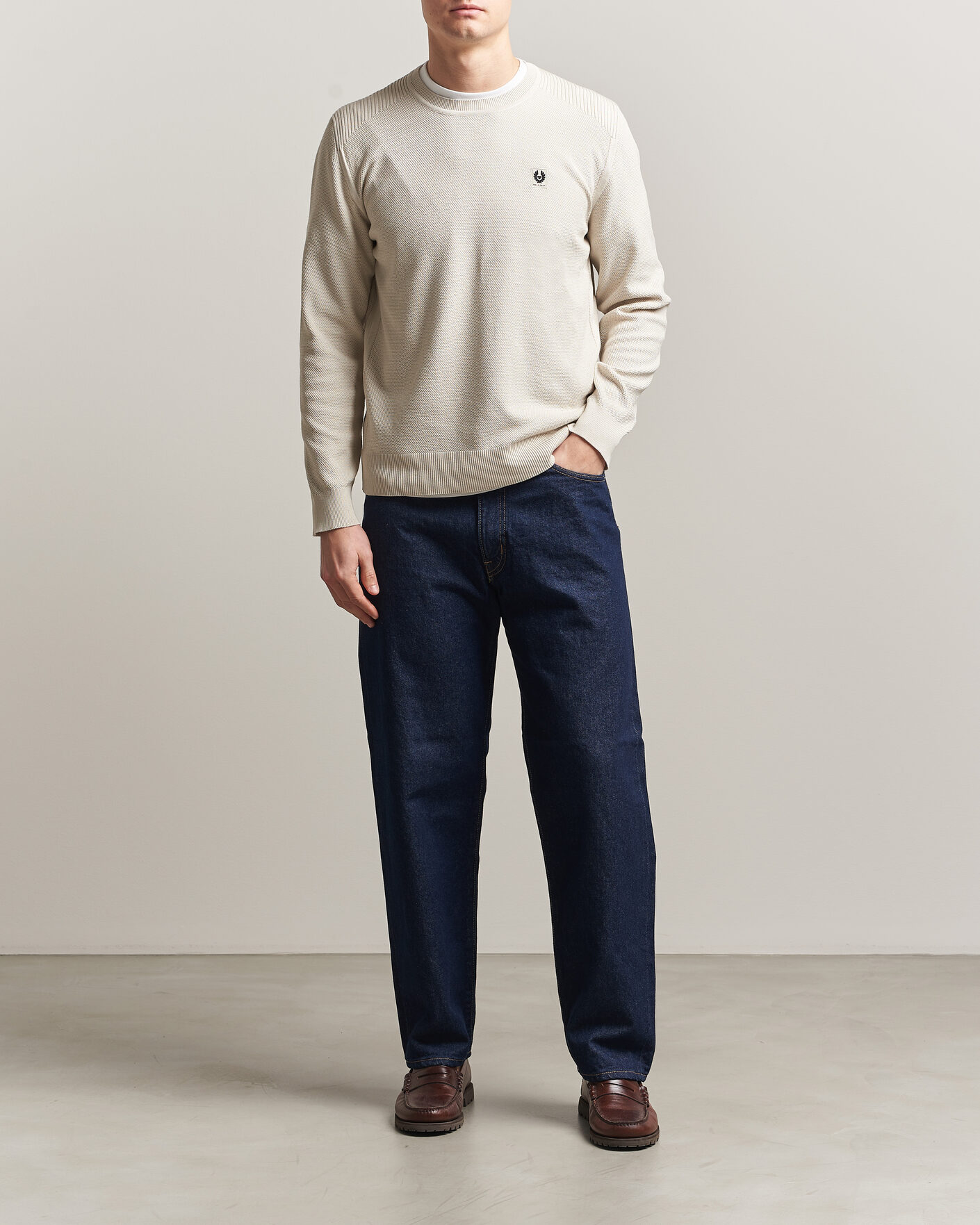 Uomini | Maglieria | Belstaff | Coast Knitted Crew Neck Silver Birch