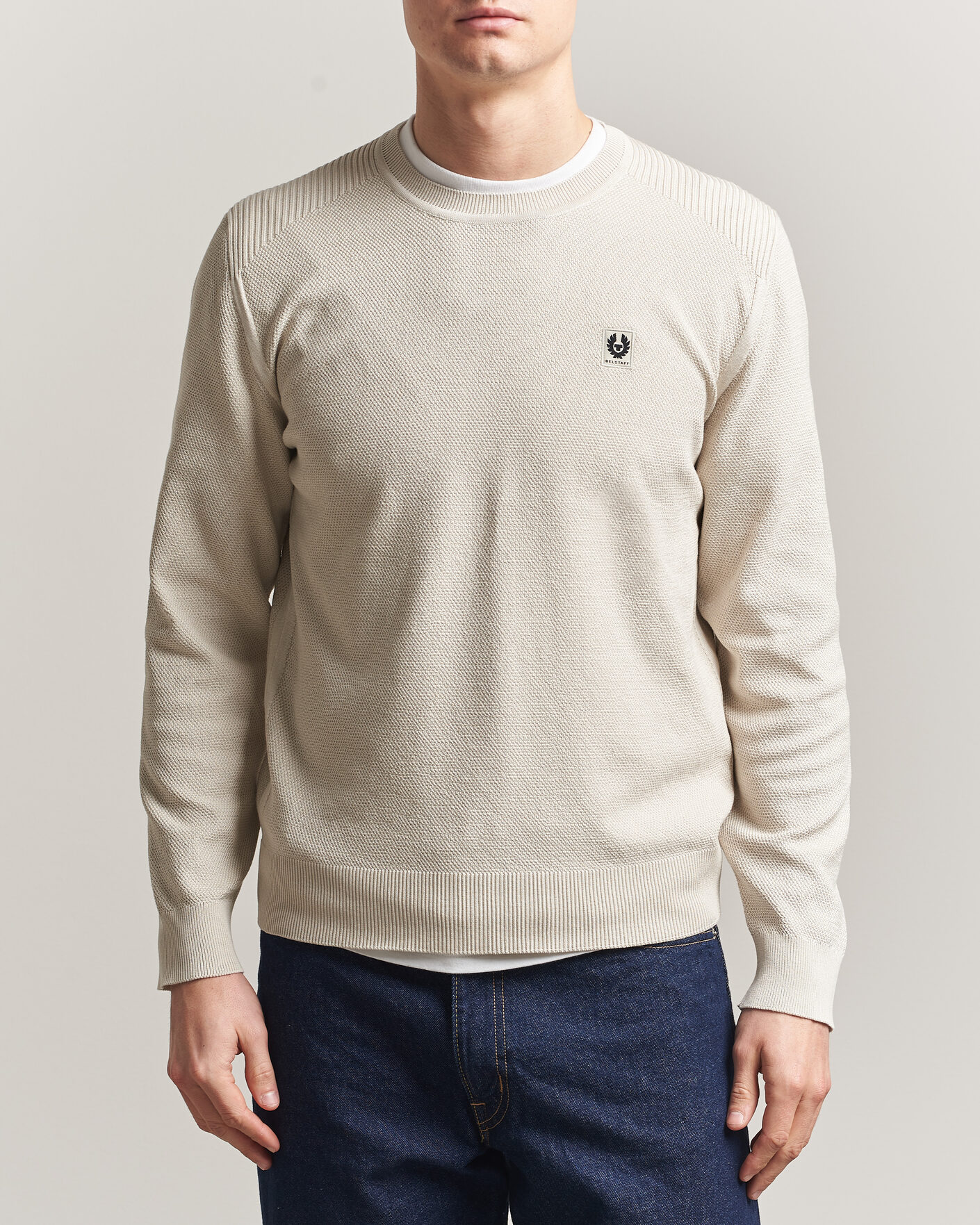 Uomini | Maglieria | Belstaff | Coast Knitted Crew Neck Silver Birch