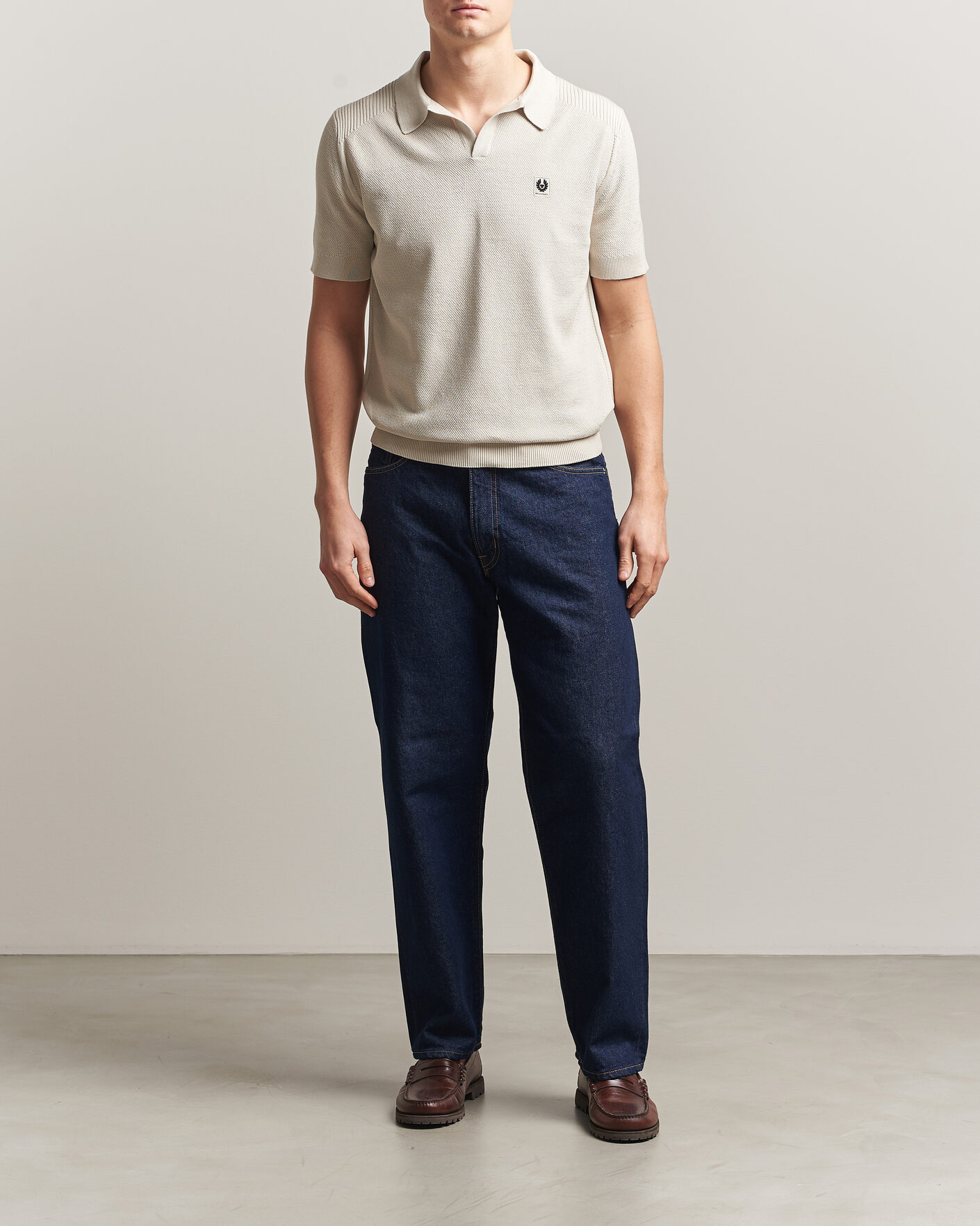 Uomini | Polo | Belstaff | Coast Knitted Polo Silver Birch