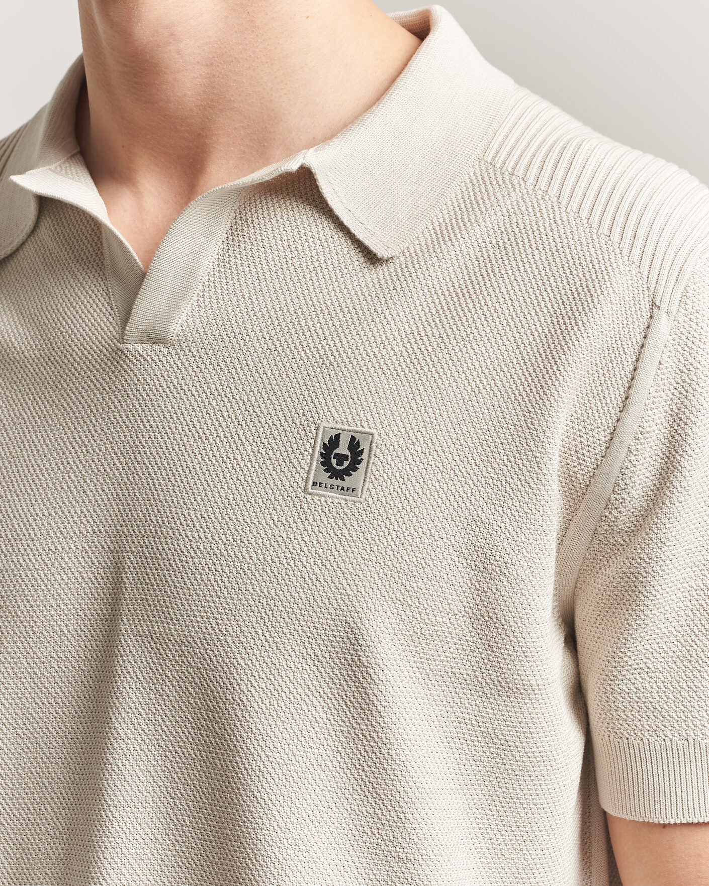 Uomini | Polo | Belstaff | Coast Knitted Polo Silver Birch