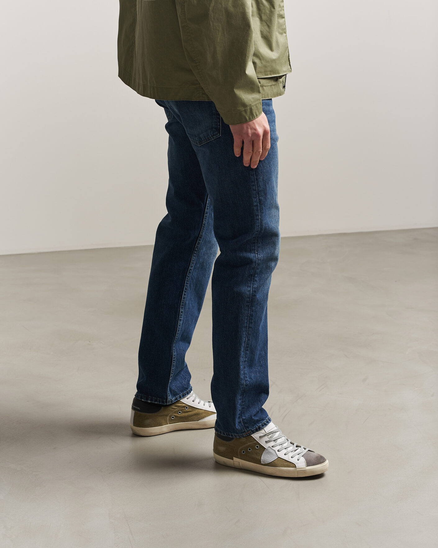 Uomini | Sneakers | Philippe Model | PRSX Low Top Canvas Mix Sneaker Grey/Military