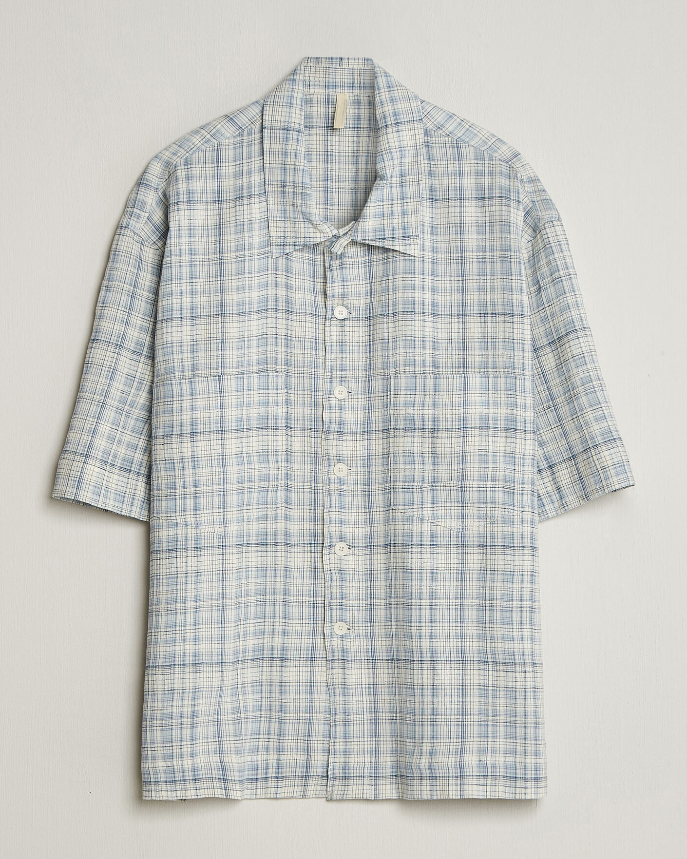 Uomini | Camicie | Sunflower | Adam Short Sleeve Shirt Light Blue Check