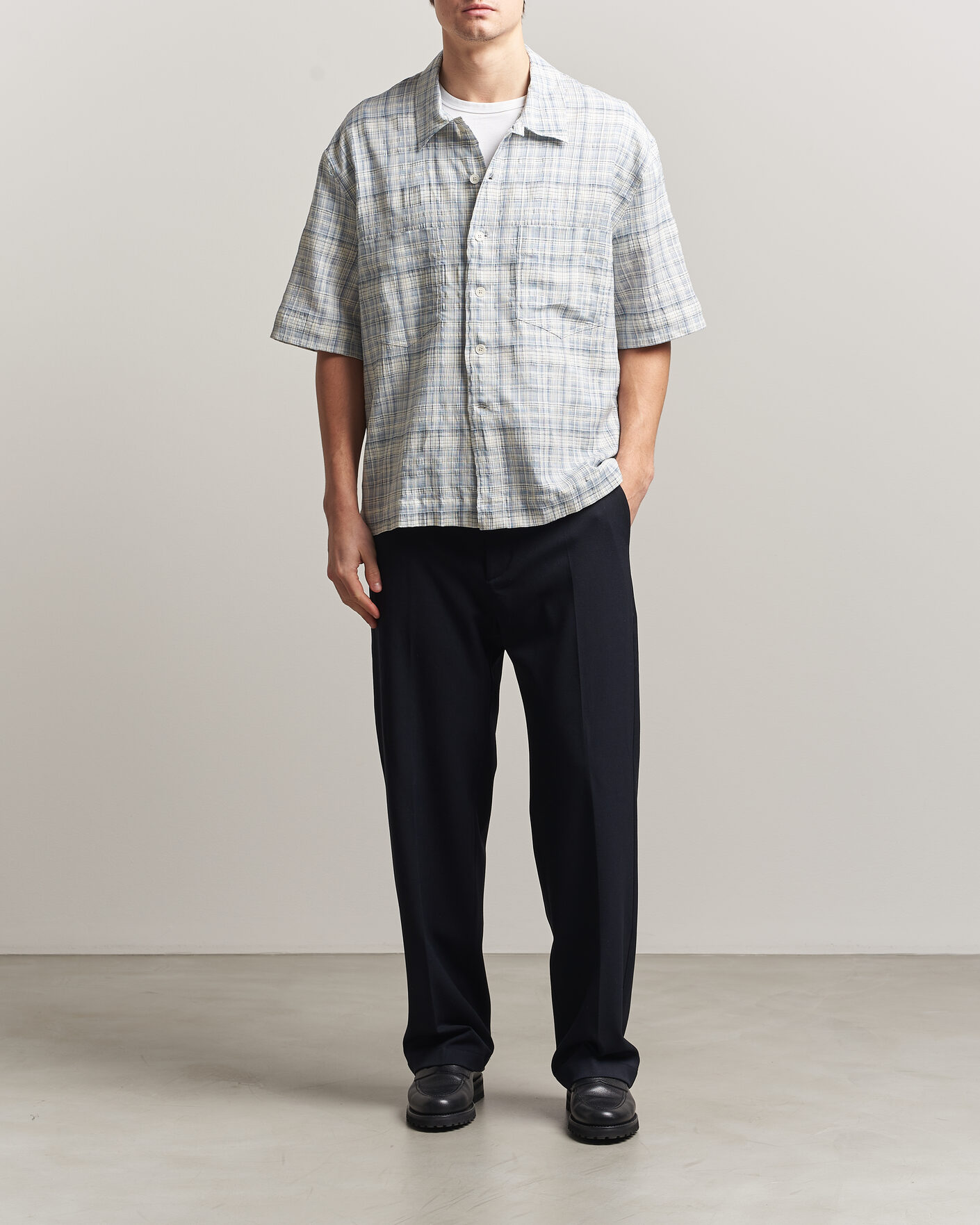 Uomini | Camicie | Sunflower | Adam Short Sleeve Shirt Light Blue Check