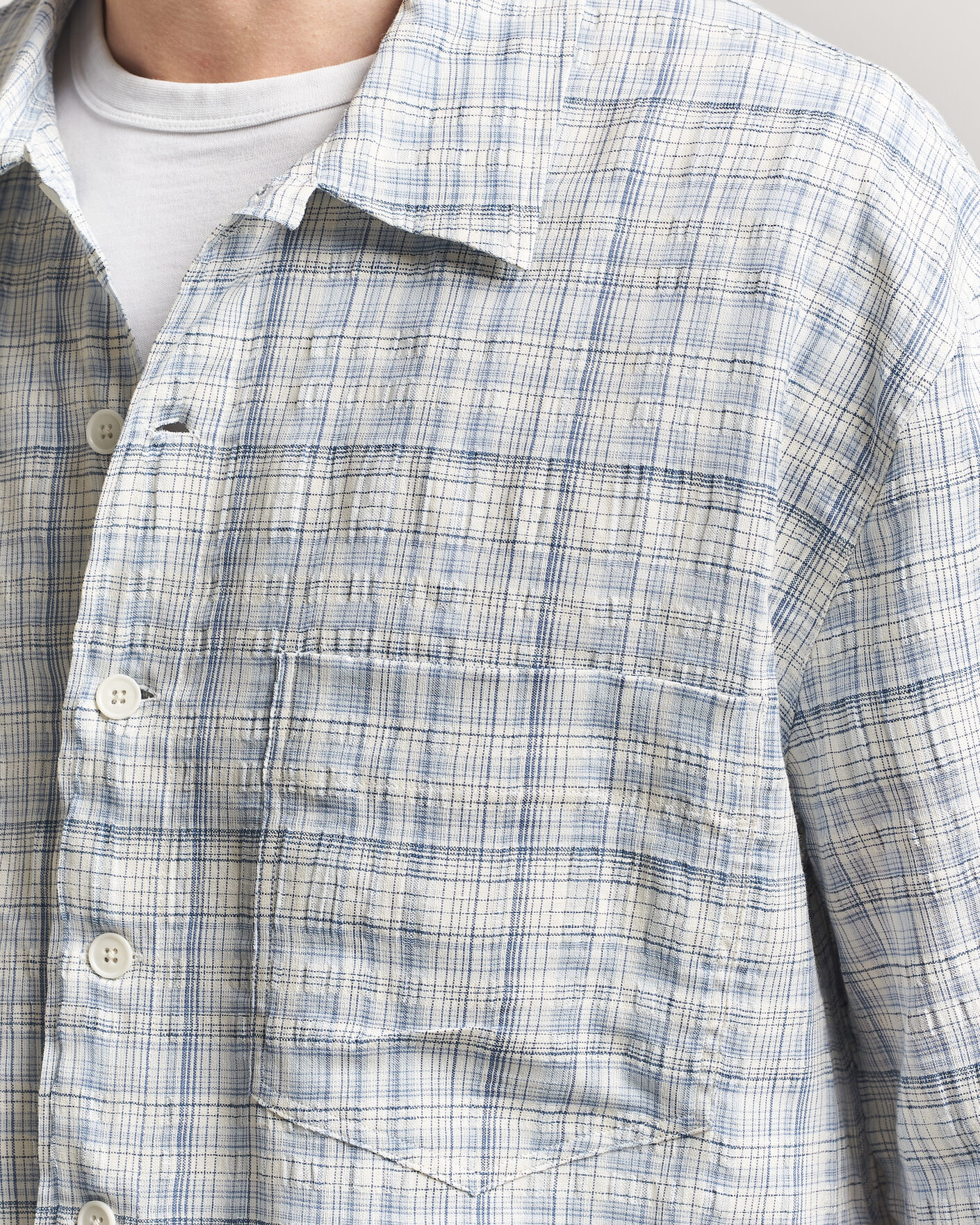 Uomini | Camicie | Sunflower | Adam Short Sleeve Shirt Light Blue Check