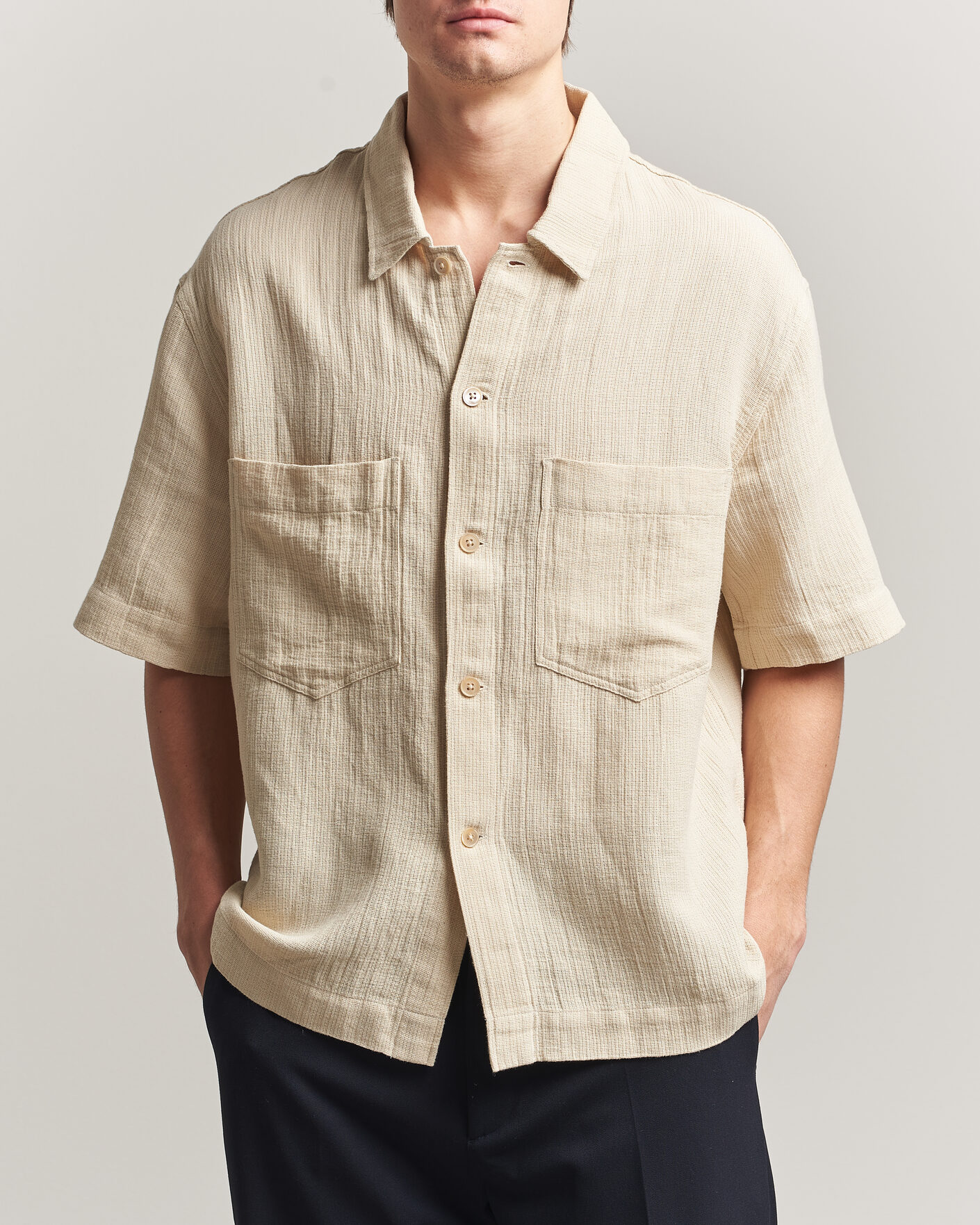 Uomini | Camicie | Sunflower | Adam Short Sleeve Shirt Off White